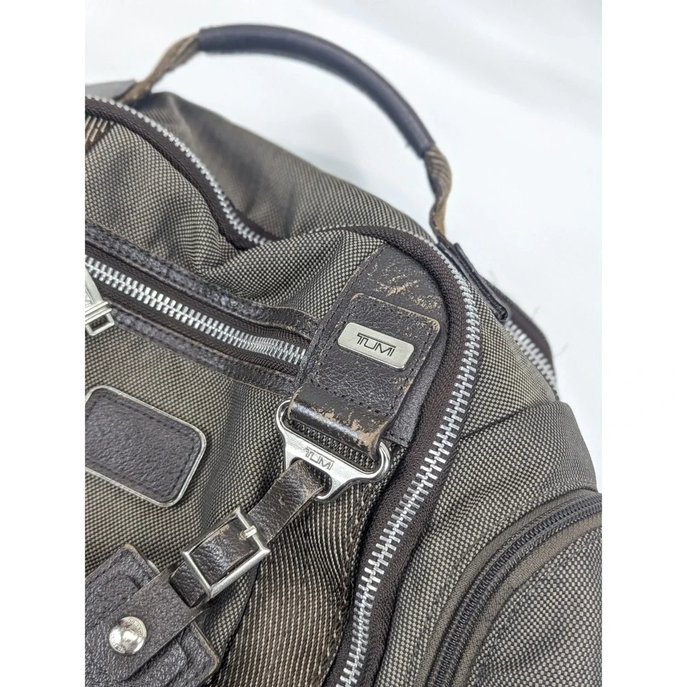 TUMI Backpack Alpha Bravo Kingsville Delux Ballistic Nylon Bag Travel Distressed